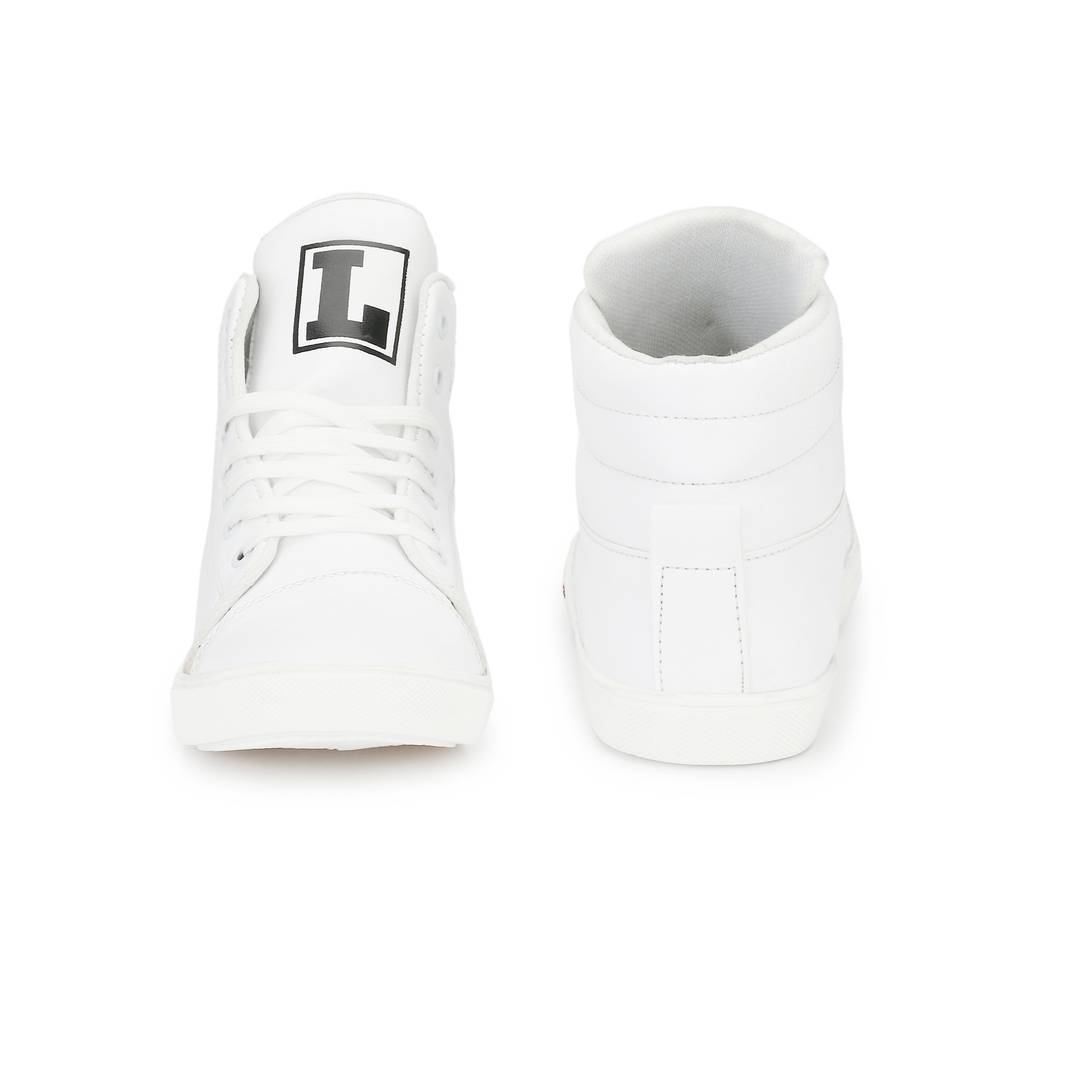 White Synthetic Sneakers Casual Shoes for Men's