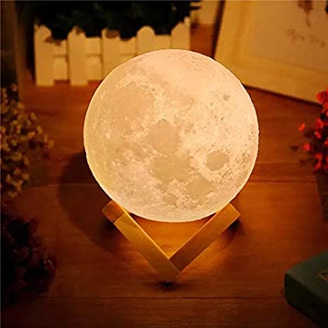 3D Moon LAMP 7 Colour Changeable Sensor USE ON Taping Moon Surface