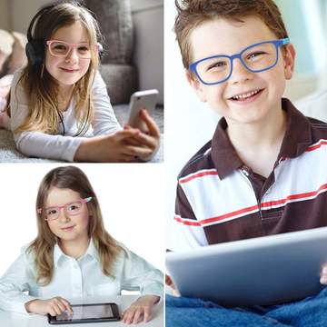 Blue Light Blocking, Anti Eyestrain, UV400 Protector Eye Glasses for Boys and Girls - Perfect For Age From 01 to 16 Years