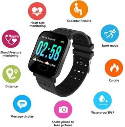 Waylon A6 Plus Bluetooth Smart Fitness Watch for Men/Women (Waterproof Body)
