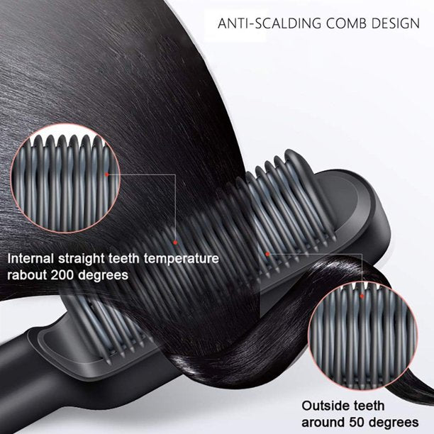 Professional Hair Straightener Tourmaline Ceramic Hair Curler Brush Hair Comb.